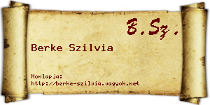 Berke Szilvia névjegykártya