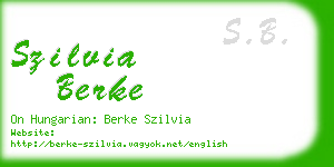 szilvia berke business card